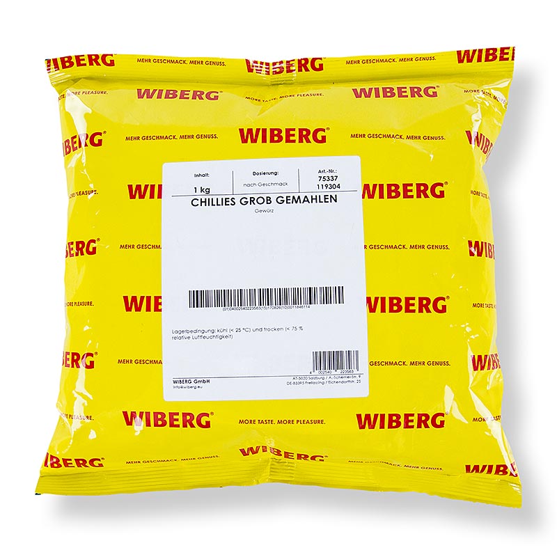 Wiberg Chilies, séchés, grossièrement moulus, 1 kg