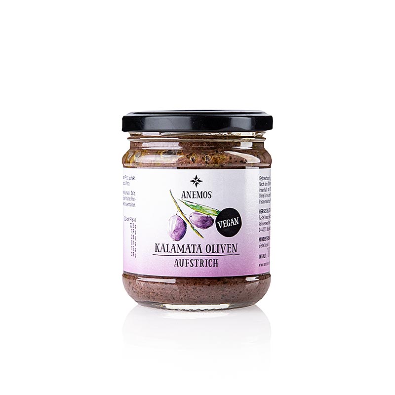Pâte d'olive - Tapenade, noire, à base d'olives de Kalamata, ANEMOS, 180 g