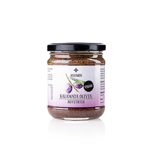 Pâte d'olive - Tapenade, noire, à base d'olives de Kalamata, ANEMOS, 180 g