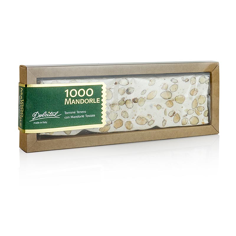 Dolcital - Nougat italien - 1000, aux amandes, barre moelleuse, 180 g