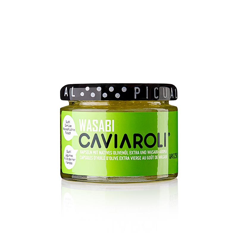 Caviaroli® Caviale all'olio d'oliva, piccole perle di Olio d'oliva di wasabi, 50 g