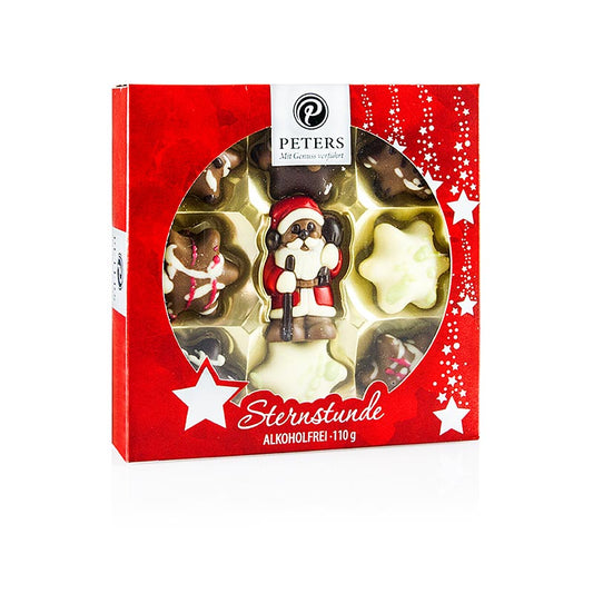 Cioccolatini natalizi - "Sternstunde", rossi, senza alcol, 9 Pezzi, Peters, 110 g