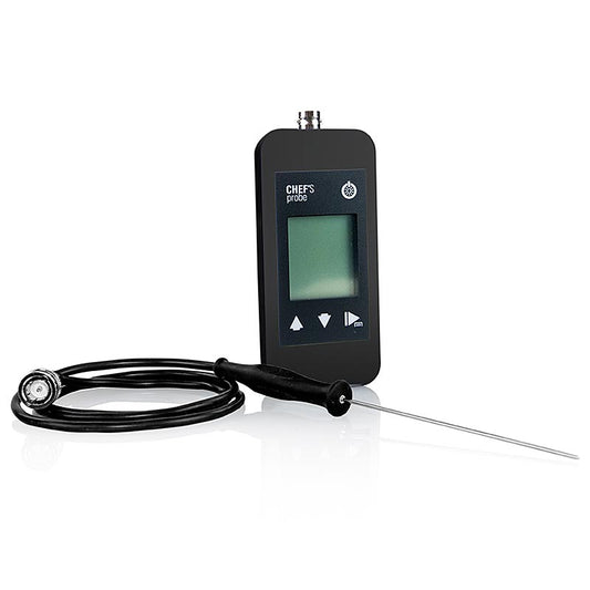 Thermomètre Chef's Probe avec affichage numérique, sonde de 80cm de câble, 1,5mm, noir, 1 pièce