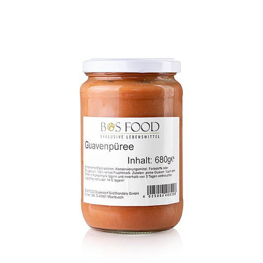 Purée/marque de fabrique - goyave, rose, finement passée, 680 g