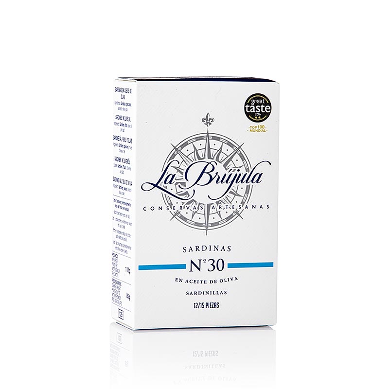 La Brújula - Sardines entières, en Huile d'olive, 12-15 Pièces, 115 g