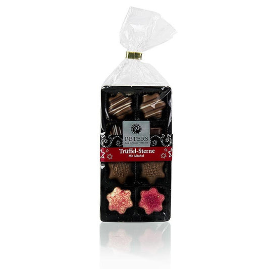 Cioccolatini natalizi - "Trüffelsterne" (stelle al tartufo), con alcool, Peters, 100 g | Dolciumi, cioccolatini, snack | thungourmet