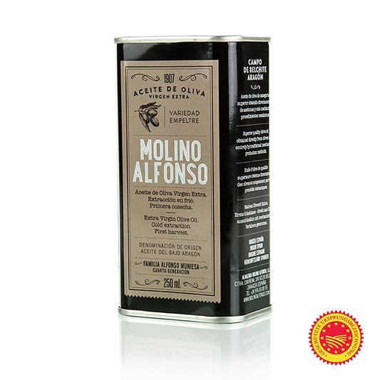 Natives Olivenöl Extra, Molino Alfonso "Bajo Aragon DOP/g.U.", 100% Empeltre, 250 ml