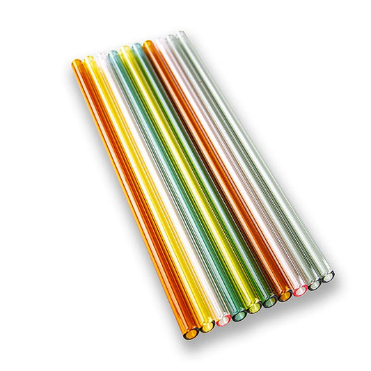 Bocal(borosilicate), droites et colorées, ø 8 mm (paroi de 1,5 mm), 24 cm, lot de 10