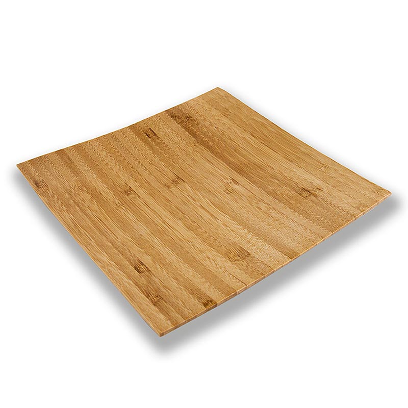 Piatto in bambù riutilizzabile, marrone, quadrato, 20x20cm, lavabile in lavastoviglie, 1 pz.