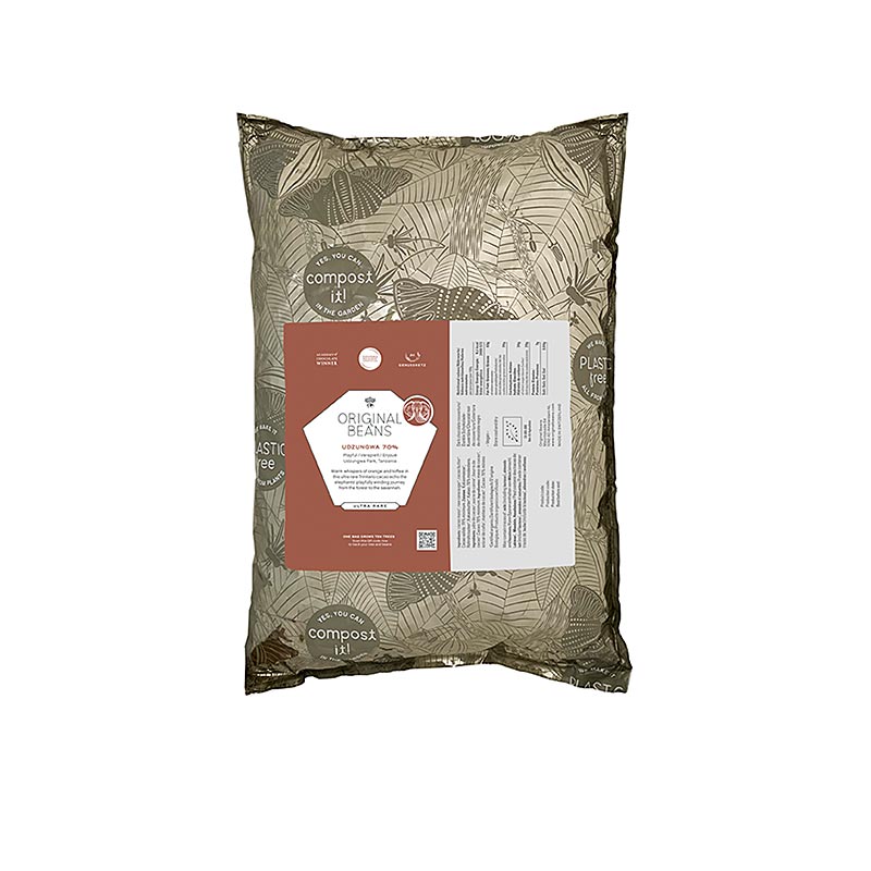 Gran Cru Udzungwa, 70% Zartbitter Couverture, Callets, Original Beans, BIO, 2 kg