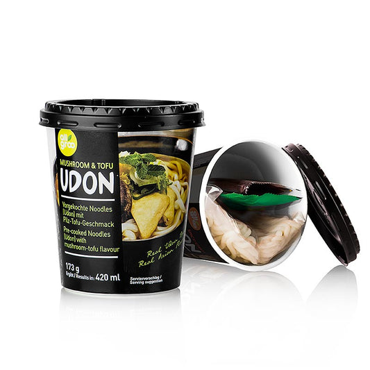 Instant Udon Cup Nudeln, Mushroom & Tofu (Pilz), Südkorea, Allgroo, 173 g
