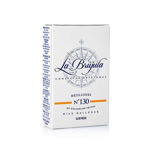Moules, petites, sauce escabèche, 16-20 Pièces, La Brújula (LB130), 110 g
