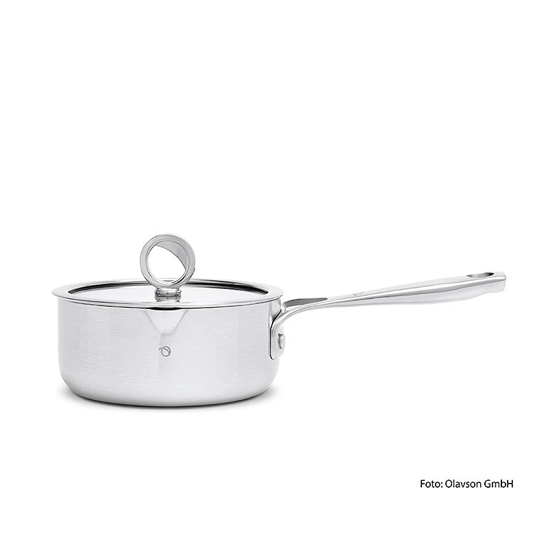Olavson Kupferkern Stielkasserole, mit Deckel, 16cm, 1,3l, für alle Herdarten, 1 St