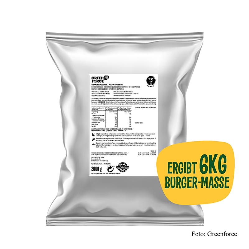 Miscela pronta Greenforce per polpette di hamburger vegane, a base di proteine di pisello, 2 kg