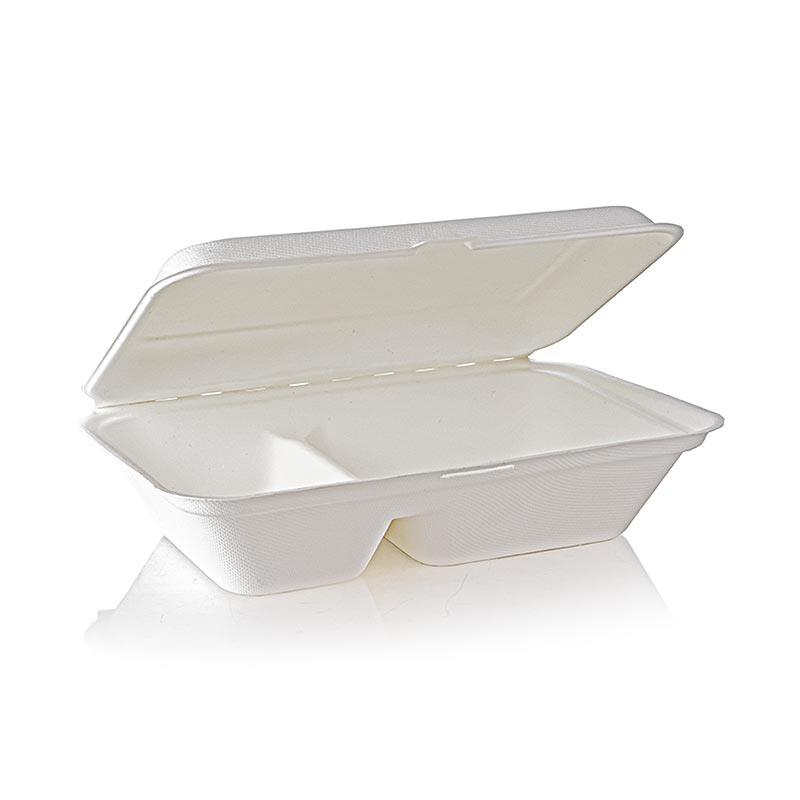 Take Away Naturesse Food Box, couvercle à charnière, 2 compartiments, 249x162x63mm, 50 pièces