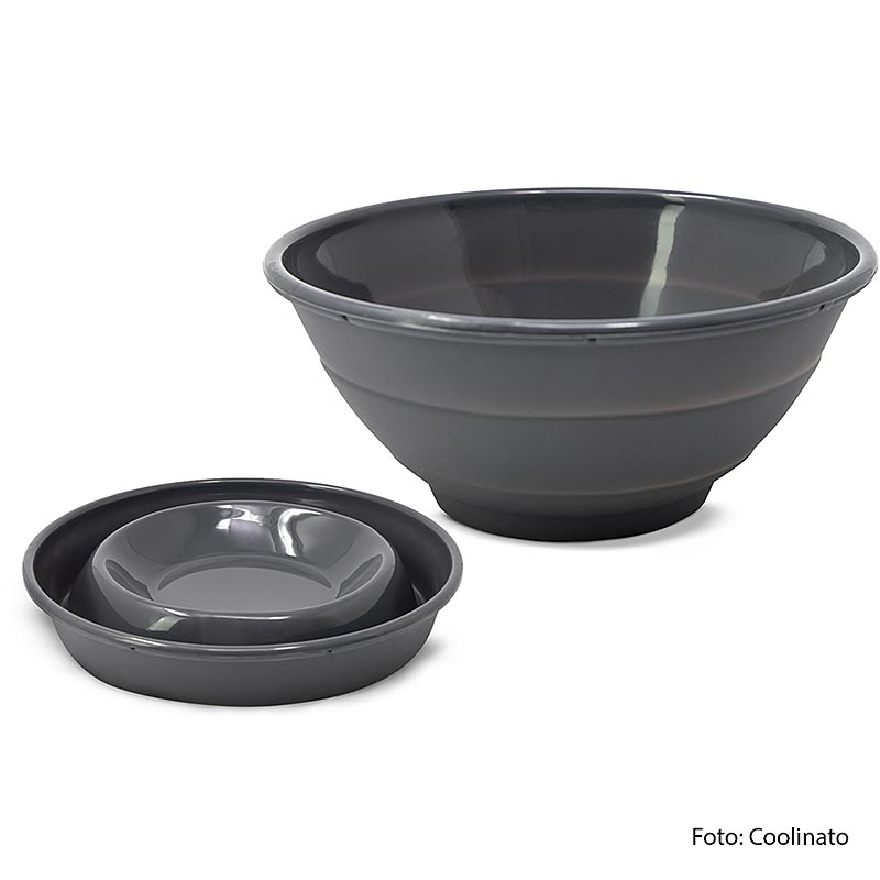 Silikonschüssel, faltbar, grau, 24cm, Coolinato, 1 St