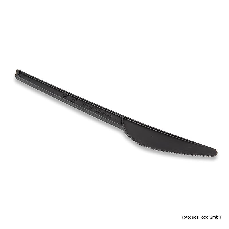 Coltello Naturesse, nero, 168 mm, CPLA riutilizzabile, 50 pezzi.