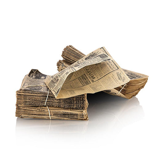 García de Pou - Sacchetti per snack "Carta da giornale", carta kraft, 17x18 cm, resistenti al grasso, 1.000 pezzi