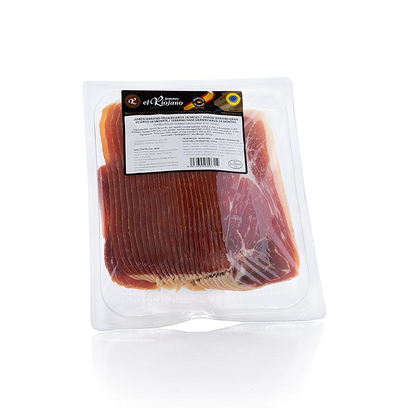 Jamon Serrano Gran Reserva, 24 mesi, prosciutto affettato, El Riojano, 500 g | Prosciutto, salumi, carne | thungourmet