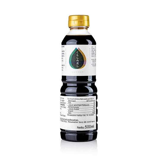 Concentrato di brodo dashi, scuro, vegano, Fueki-Shoyu, Giappone, 500 ml