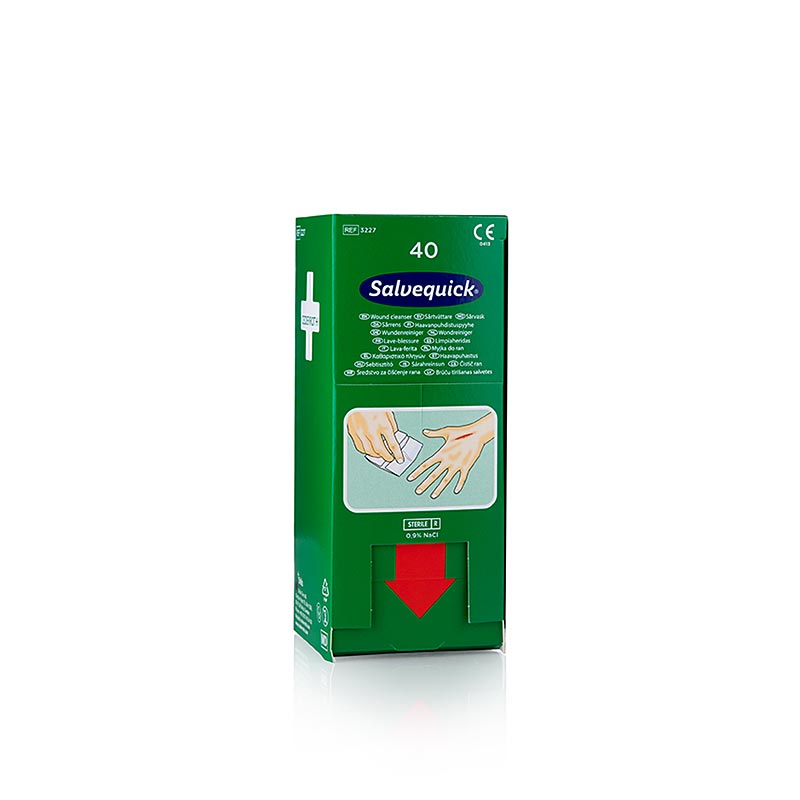 Cederroth - Salvequick Wound Cleanser Recharge (0,9 % NaCl), 40 pièces