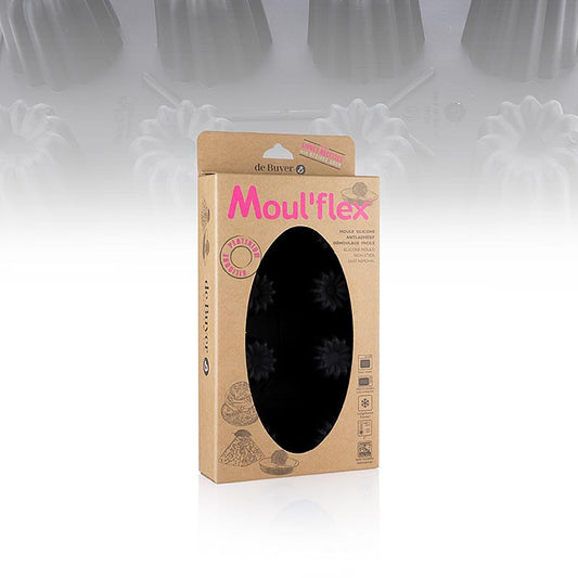 Moule en silicone Elastomoule, 8 cannelés bordelais, 8,2 cl, de Buyer (1968.01), 1 pièce