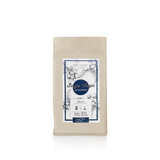 BOS FOOD - Single Origin Kaffee - Äthiopien Yirgacheffe, ganze Bohne, 250 g