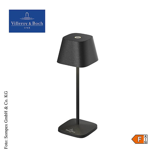 Lampada da tavolo "Neapel MICRO", con batteria ricaricabile, 20x6.5x6.5cm, alluminio, nero (97012), 1 pz.