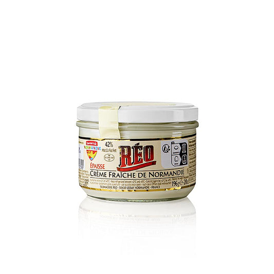 Crème Fraîche, 42% Fett, RÉO (Creme epaisse aus der Normandie), 196 g