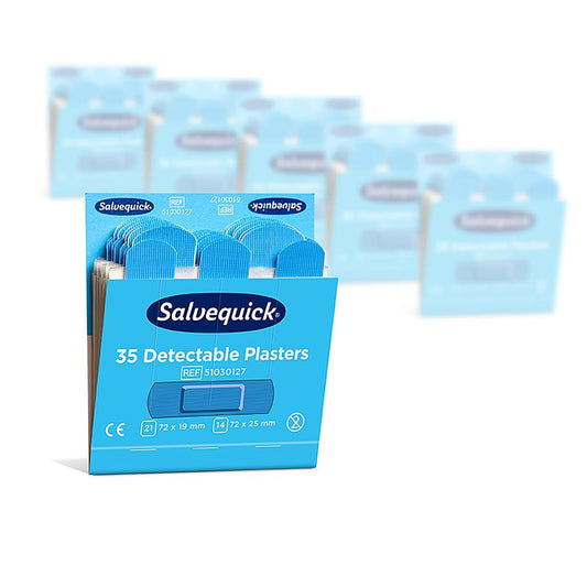 Cederroth - Confezione di ricambio di cerotti Blue Detectable, 6 x 35 Pezzi 51030127), 1 pz