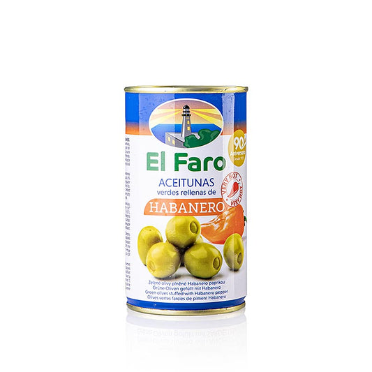 Olives vertes, au piment Habanero, El Faro, 350 g