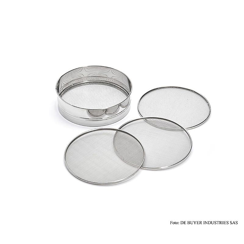 Tamis de cuisine / à farine en acier inoxydable (ø 20, mailles de 3, 2, 1 et 0,5 mm) de Buyer (4605.21), 1 pièce