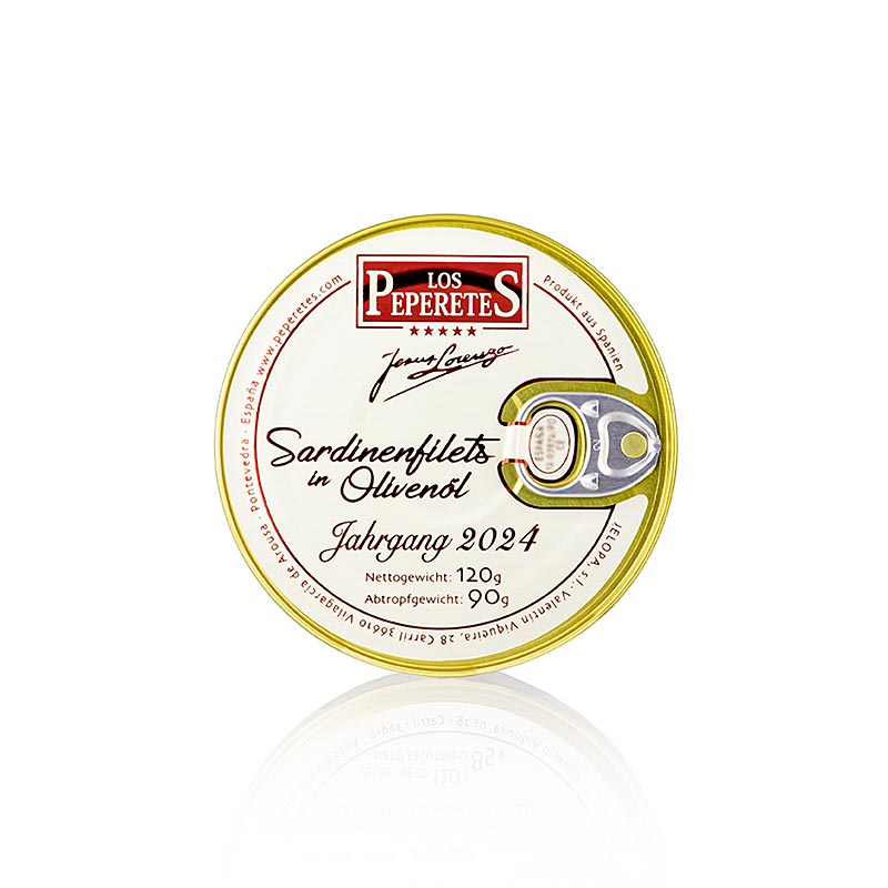 Jahrgangssardinen-Filets 2024, in Olivenöl, Los Peperetes, 120 g