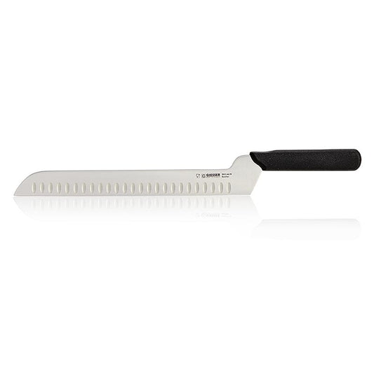 Couteau à fromage, à lame cannelée, 29cm, manche noir, 1 pc