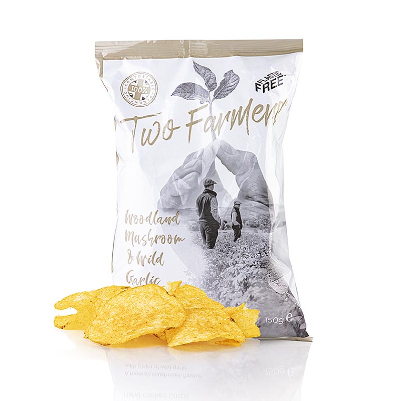 Two Farmers - Chips de pommes de terre "Woodland Mushroom & Wild Garlic", 150 g