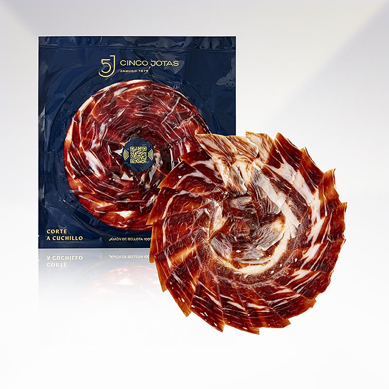 OSBORNE - Cinco Jotas - Jambon ibérique 100 % nourri aux glands, coupé à la main, 80 g