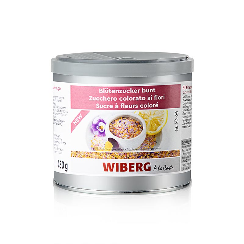 Wiberg Blütenzucker bunt, mit Blüten, 450 g