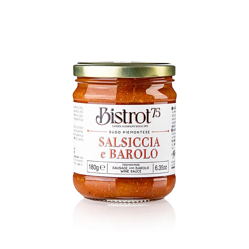 TARTUFLANGHE - Bistro 75 - Sugo Salsiccia e Barolo - Sauce mit Wurst & Wein, 180 g
