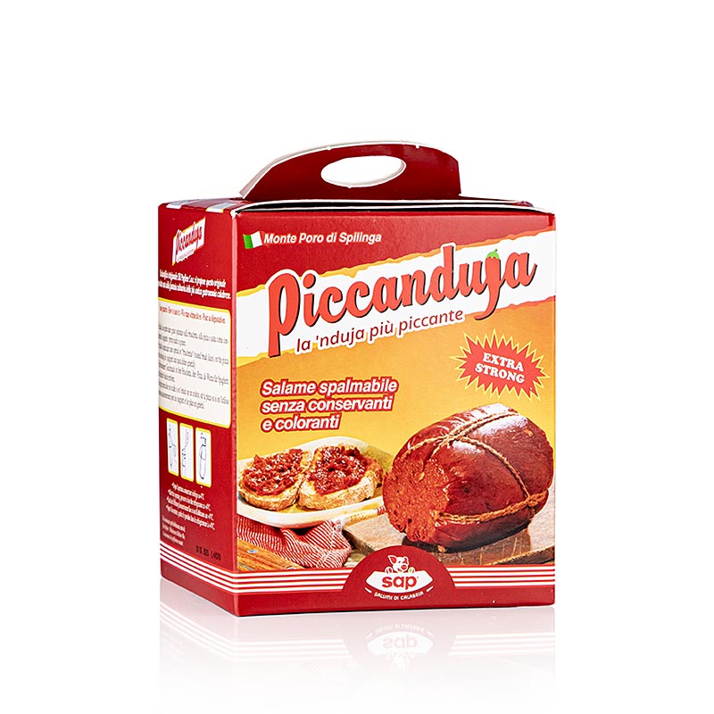 Piccanduja, streichfähige, scharfe Salami aus Kalabrien, 250 g
