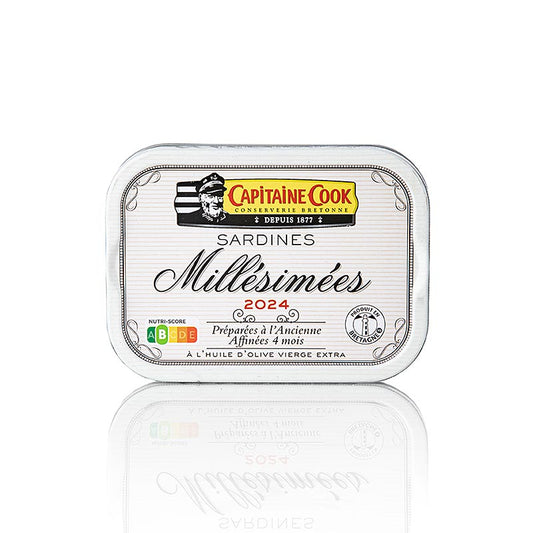 Sardines à Huile d'olive, millésime 2024, Capitaine Cook, France, 115 g