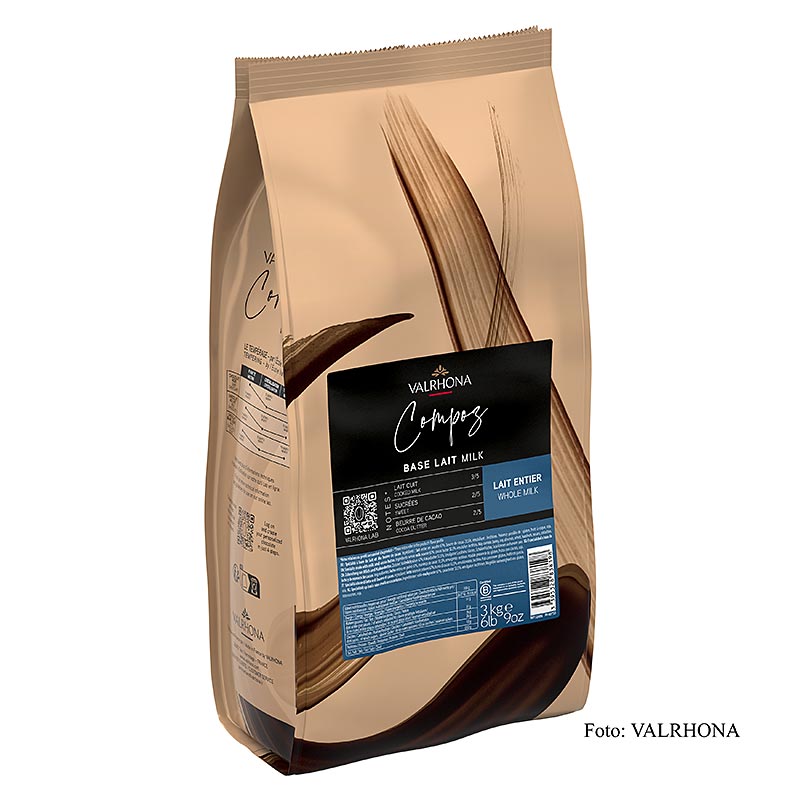 Cioccolato Valrhona Compoz - Base al latte, callets, 3 kg