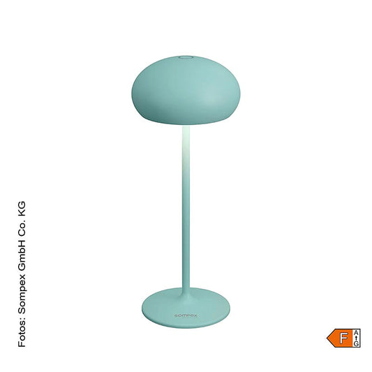 Lampe de table « PEBBLE », avec batterie, 23 x 9,2 cm, aluminium, avec station de recharge, turquoise (78685), 1 pièce