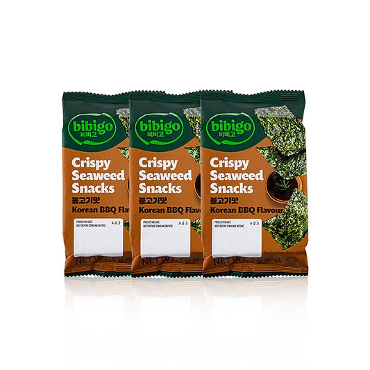 Bibigo - Seetang Snack Bulgogi (BBQ), knusprige Algenblätter, 15 g