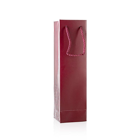Sac cadeau pour bouteille de vin, sac pour bouteille, 1 bouteille, gris/rouge, 360 x 100 x 80 mm, 1 pièce
