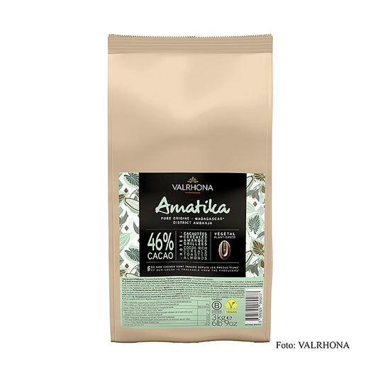 Valrhona AMATIKA, VEGANE dunkle Couverture, 46 % Kakao (51470), 3 kg