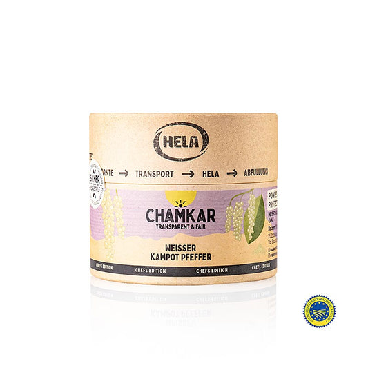 HELA Chamkar - Kampot bianco Pepe, essiccato, in grani interi, IGP, 270 g